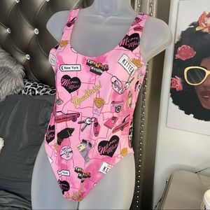 Forever 21 Pink Graphic Bodysuit